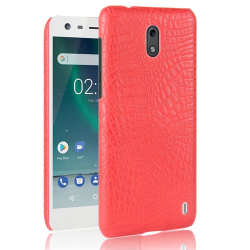 Чехол задняя накладка для Nokia 2 с текстурой кожи, цвет Красный