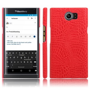 Чехол задняя накладка для Blackberry Priv с текстурой кожи Красный