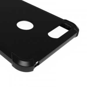 Силиконовый матовый непрозрачный чехол с усиленными углами для Huawei Honor 7X Черный