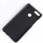 Чехол задняя накладка для Huawei Honor 7X с текстурой кожи, цвет Черный
