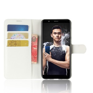 Чехол портмоне подставка на силиконовой основе с отсеком для карт на магнитной защелке для Huawei Honor 7X Белый