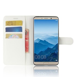 Чехол портмоне подставка на силиконовой основе с отсеком для карт на магнитной защелке для Huawei Mate 10 Белый