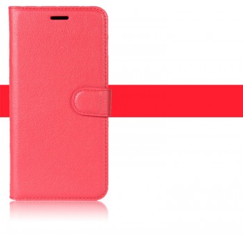 Чехол портмоне подставка для Nokia 7 с магнитной защелкой и отделениями для карт Красный