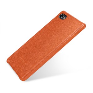 Кожаный чехол накладка ручной работы (премиум нат. кожа) для BlackBerry Motion  Оранжевый