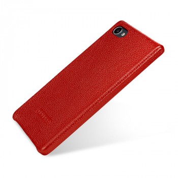 Кожаный чехол накладка ручной работы (премиум нат. кожа) для BlackBerry Motion  Красный
