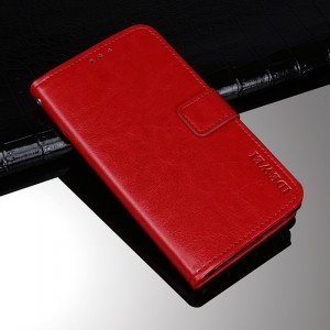 Глянцевый чехол портмоне подставка на силиконовой основе на магнитной защелке для Doogee BL12000  Красный