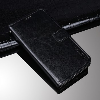 Глянцевый чехол портмоне подставка на силиконовой основе на магнитной защелке для Doogee BL12000  Черный