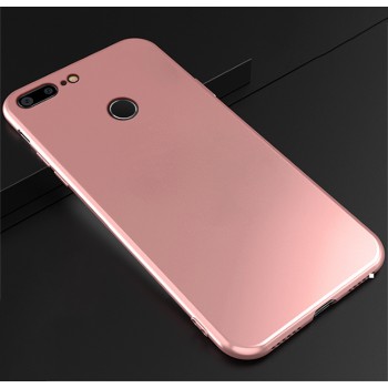 Силиконовый матовый непрозрачный чехол для Huawei Honor 9 Lite Розовый