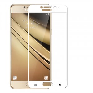 3D полноэкранное ультратонкое износоустойчивое сколостойкое олеофобное защитное стекло для Samsung Galaxy C7 Белый