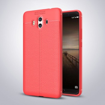Силиконовый чехол накладка для Huawei Mate 10 с текстурой кожи Красный
