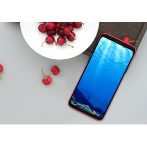 Пластиковый непрозрачный матовый нескользящий премиум чехол с повышенной шероховатостью для Samsung Galaxy S9 Красный