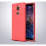 Силиконовый чехол накладка для Nokia 7 Plus с текстурой кожи, цвет Красный