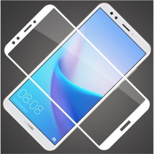 3D полноэкранное ультратонкое износоустойчивое сколостойкое олеофобное защитное стекло для Huawei Y9 (2018) Белый