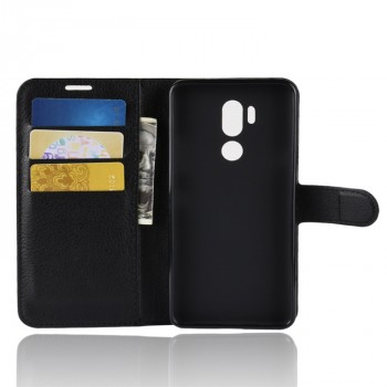 Чехол портмоне подставка на силиконовой основе на магнитной защелке для LG G7 ThinQ  Черный