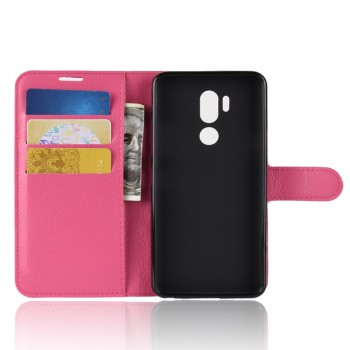 Чехол портмоне подставка на силиконовой основе на магнитной защелке для LG G7 ThinQ  Пурпурный