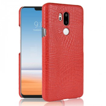 Чехол задняя накладка для LG G7 ThinQ с текстурой кожи Красный