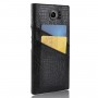 Чехол задняя накладка для Blackberry Priv с текстурой кожи, цвет Черный