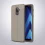 Силиконовый чехол накладка для Samsung Galaxy A6 Plus с текстурой кожи
