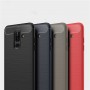Матовый силиконовый чехол для Samsung Galaxy A6 Plus с текстурным покрытием металлик, цвет Красный