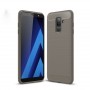 Матовый силиконовый чехол для Samsung Galaxy A6 Plus с текстурным покрытием металлик, цвет Синий