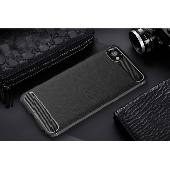 Матовый силиконовый чехол для HTC Desire 12 с текстурным покрытием металлик Черный