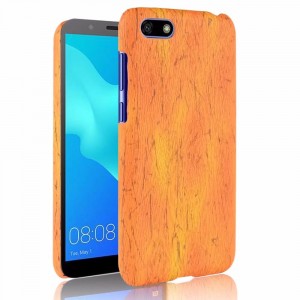 Пластиковый непрозрачный чехол с текстурным покрытием Дерево для Huawei Honor 7A/Y5 Prime (2018) Оранжевый