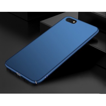 Матовый пластиковый чехол для Huawei Y5 Prime (2018)/Honor 7A с улучшенной защитой торцов корпуса Синий
