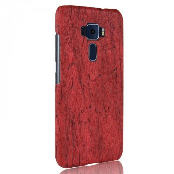 Пластиковый непрозрачный чехол с текстурным покрытием Дерево для Asus ZenFone 3  Красный