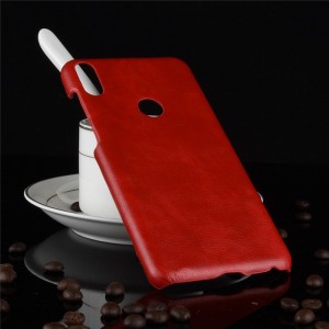 Пластиковый непрозрачный матовый чехол с текстурным покрытием Кожа для ASUS ZenFone Max Pro M1 Красный