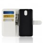 Чехол портмоне подставка для Nokia 3.1 с магнитной защелкой и отделениями для карт, цвет Белый