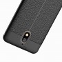 Силиконовый чехол накладка для Nokia 3.1 с текстурой кожи, цвет Черный