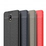 Силиконовый чехол накладка для Nokia 3.1 с текстурой кожи, цвет Красный