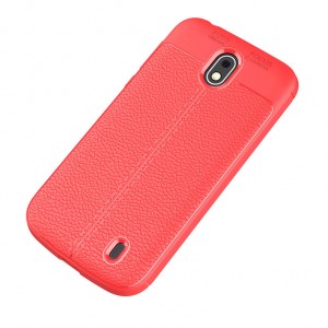 Силиконовый чехол накладка для Nokia 1 с текстурой кожи Красный
