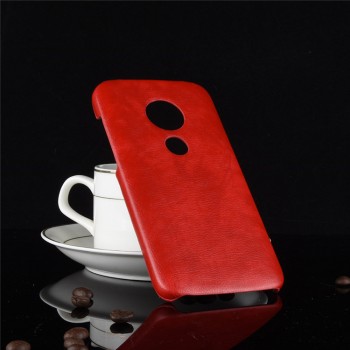Чехол задняя накладка для Motorola Moto E5 Plus с текстурой кожи Красный