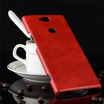 Чехол задняя накладка для Sony Xperia XA2 Plus с текстурой кожи Красный