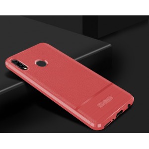 Силиконовый чехол накладка для Huawei Nova 3 с текстурой кожи Красный