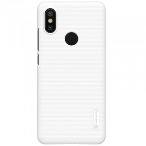 Пластиковый непрозрачный матовый нескользящий премиум чехол для Xiaomi Mi A2/Mi6X  Белый