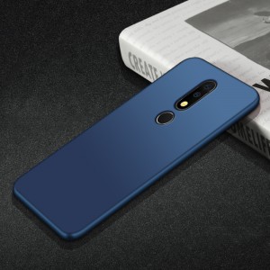 Силиконовый матовый непрозрачный чехол для Nokia 5.1 Plus  Синий