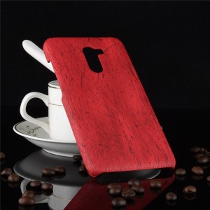 Пластиковый непрозрачный матовый чехол с текстурным покрытием Дерево для Xiaomi Pocophone F1  Красный
