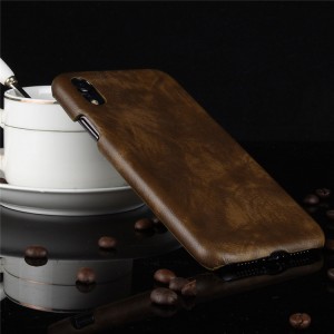 Чехол задняя накладка для Iphone Xr с текстурой кожи Коричневый