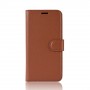 Чехол портмоне подставка на силиконовой основе с отсеком для карт на магнитной защелке для Iphone Xr, цвет Коричневый