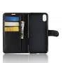 Чехол портмоне подставка на силиконовой основе с отсеком для карт на магнитной защелке для Iphone Xr, цвет Черный