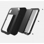 Эксклюзивный многомодульный ультрапротекторный пылевлагозащищенный ударостойкий нескользящий чехол алюминиево-цинковый сплав/силиконовый полимер с закаленным защитным стеклом для Iphone Xs Max 