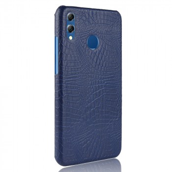 Чехол задняя накладка для Huawei Honor 8X с текстурой кожи крокодила Синий