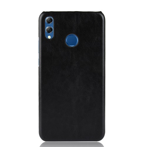 Пластиковый непрозрачный матовый чехол накладка с текстурным покрытием Кожа для Huawei Honor 8X, цвет Черный