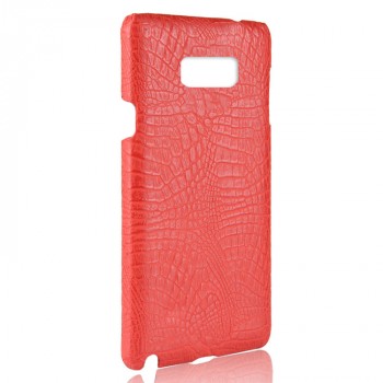 Чехол задняя накладка для Samsung Galaxy Note 5 с текстурой кожи Красный