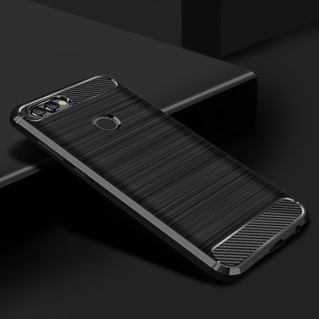 Силиконовый матовый непрозрачный чехол с текстурным покрытием Металлик для Huawei Y9 (2018)