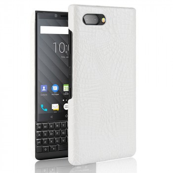 Чехол задняя накладка для BlackBerry KEY2 с текстурой кожи Белый