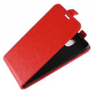 Чехол вертикальная книжка на силиконовой основе с отсеком для карт на магнитной защелке для Samsung Galaxy J4 Красный