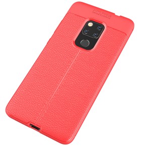 Чехол задняя накладка для Huawei Mate 20 с текстурой кожи Красный